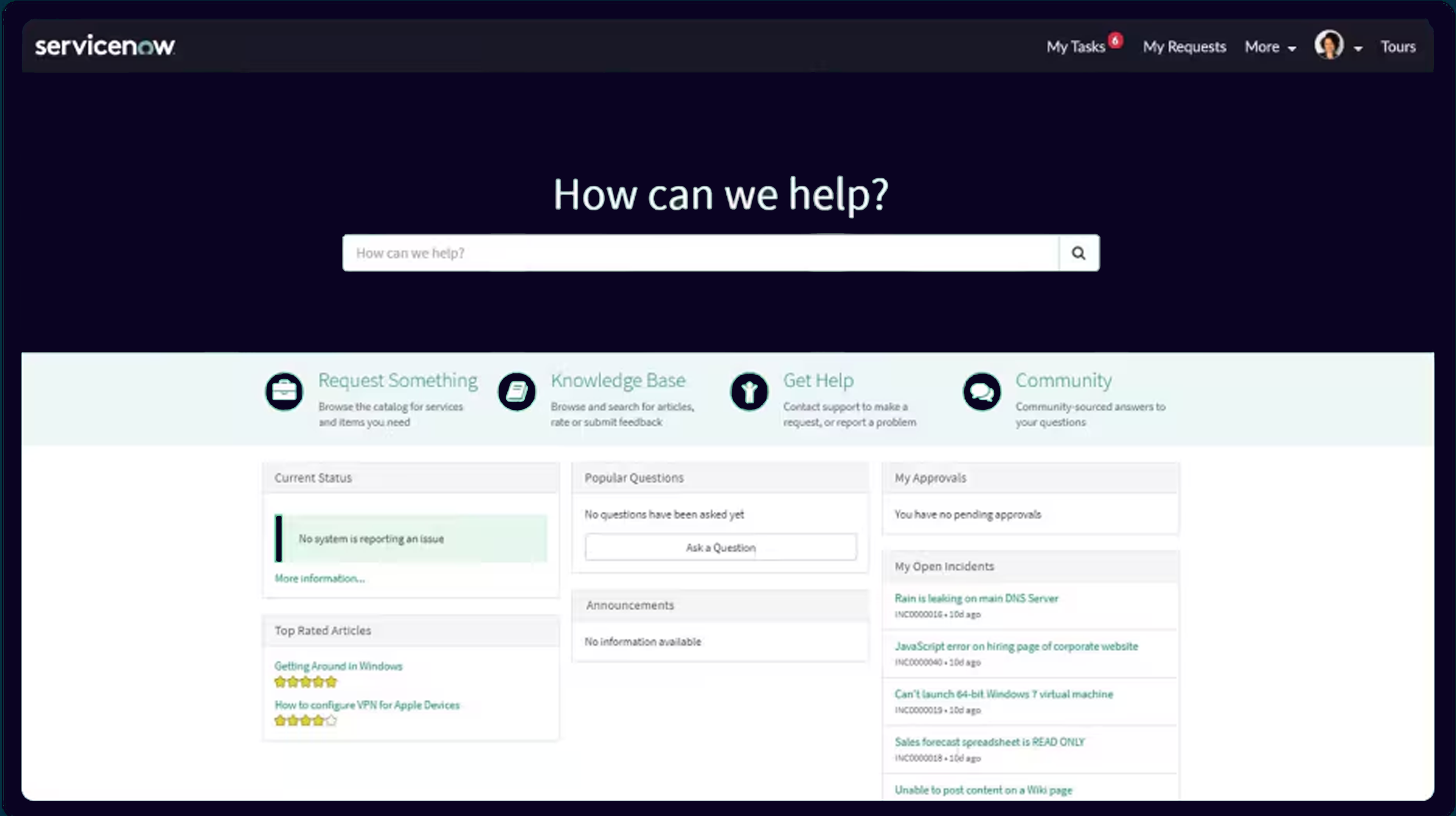 ServiceNow Service Portal (Portal)